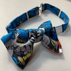 Custom Batman bow tie and suspenders set